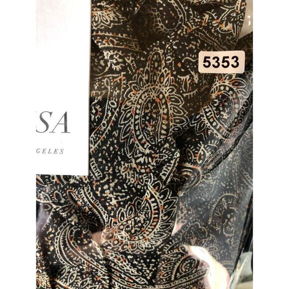 Misa Aneva Dress Sleeveless Ruffle Tiered Back-Tie Midi Paisley Shimmer NWT XS - Picture 8 of 8